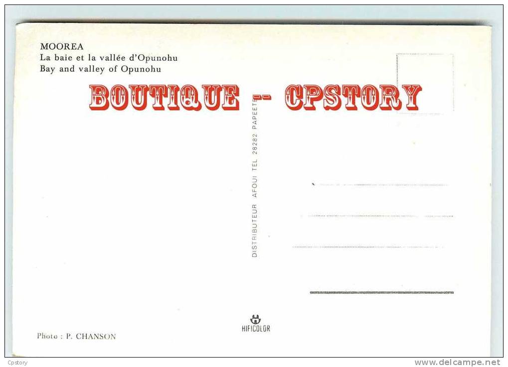 TAHITI - MOOREA - La Baie Et La Vallée D'Opunohu - Bay And Valley Of Opunohu - Dos Scané - Tahiti