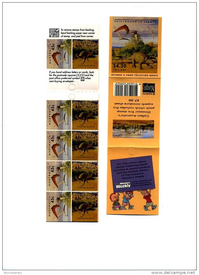 AUSTRALIA - 1993 $ 4.50 PREHISTORIC ANIMALS BOOKLET MINT NH SG SB81 - Carnets