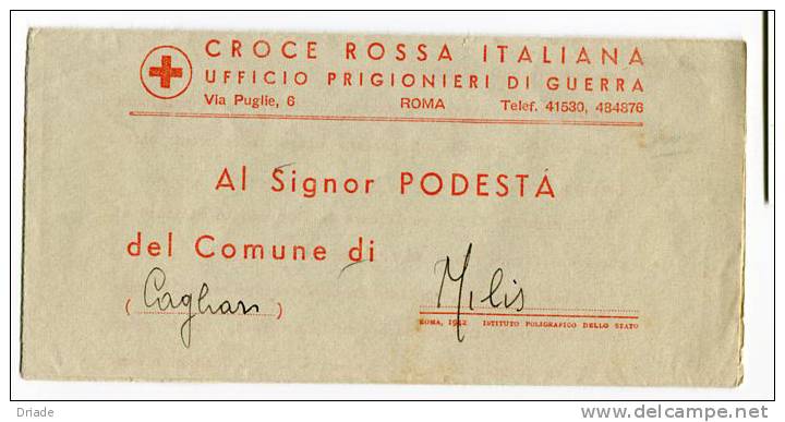 PRIGIONIERI DI GUERRA CROCE ROSSA ITALIANA ANNO 1943 - Croce Rossa