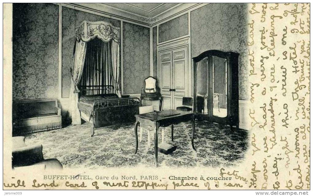 PARIS - (75) - 10ème - CPA - BUFFET-HOTEL, Gare Du Nord, Paris - Chambre à Coucher - District 10