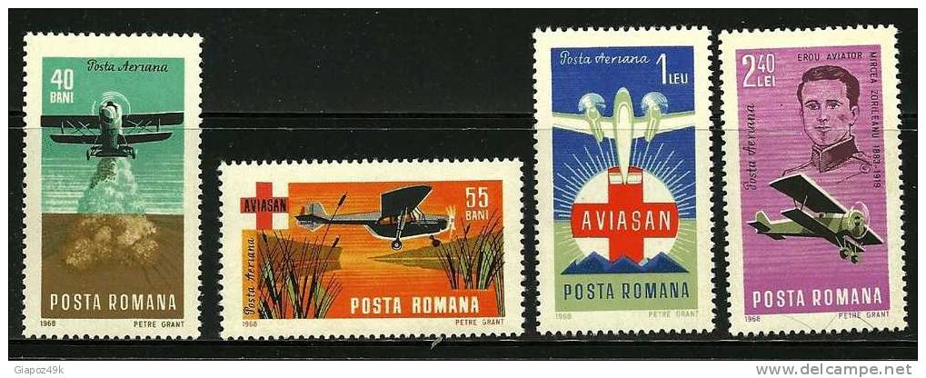 ● ROMANIA 1968 - AVIAZIONE Sanitaria - P.A. N. 214 / 17  ** - Serie Completa - Cat. ? € - Lotto N. 230 - Unused Stamps