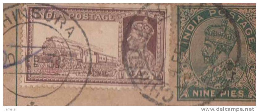 Br India King George V, Bearing KGVI 4 An Train, Locomotive, Registered, Postal Card, India As Per The Scan - 1911-35 Roi Georges V