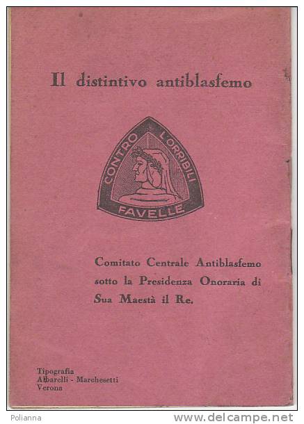 PO5211A# LIBRETTO OMAGGIO AI SOLDATI D'ITALIA - COMITATO CENTRALE ANTIBLASFEMO 1935 - Italian