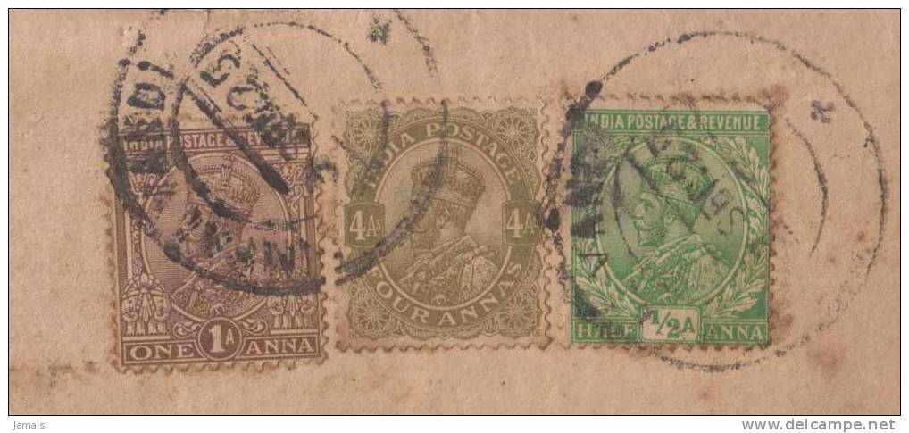 Br India King George V, Registered Postal Stationery Envelope, Long Size, Used, India As Per The Scan - 1911-35 Koning George V