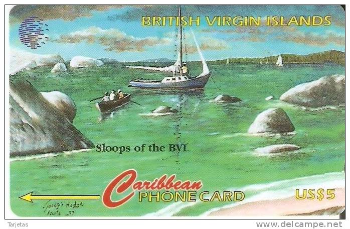 TARJETA DE BRITISH VIRGIN ISLANDS DE UNOS BARCOS 193CBVG - Vierges (îles)