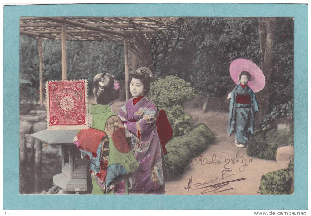 KOBE -  1911  -  BELLE CARTE  ANIMEE  - - Kobe