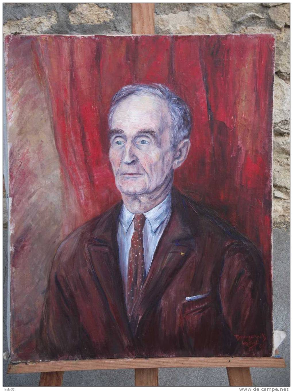 - PORTRAIT D'HOMME . HUILE SUR TOILE SIGNEE ET DATEE 64 - Huiles