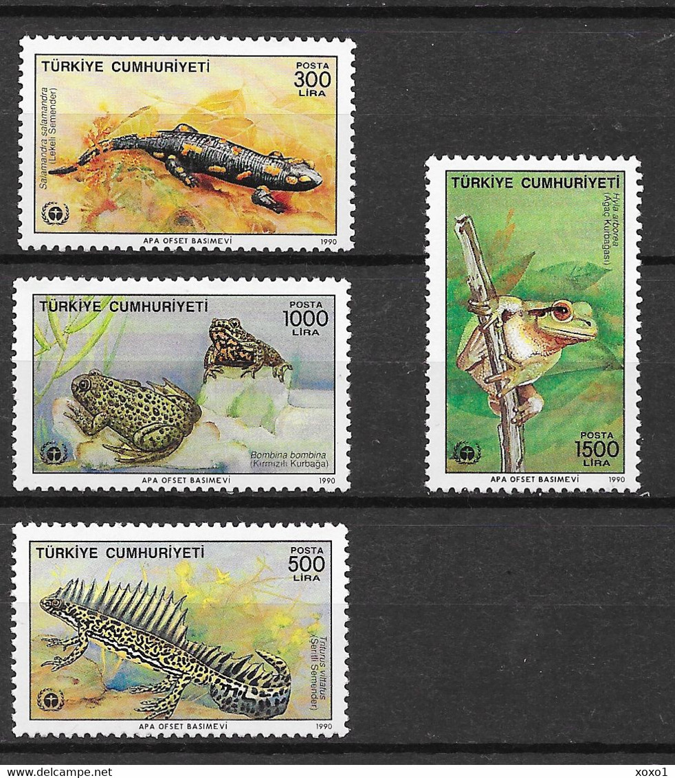 Turkey 1990 MiNr. 2889 - 2892  Türkei Amphibians Frogs  4v MNH** 6,00 € - Frogs