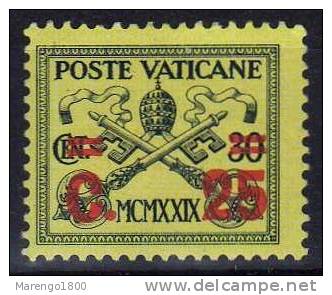 Vaticano 1931 - Soprastampato 25 C. Su 30 C. **    (g1112b) - Ungebraucht