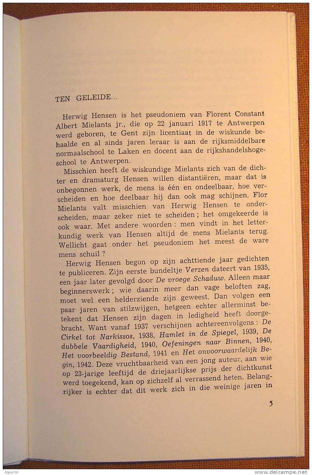 Monografieën Over Vlaamse Letterkunde "Herwig Hensen Door Frans Closset "1965 - Vecchi