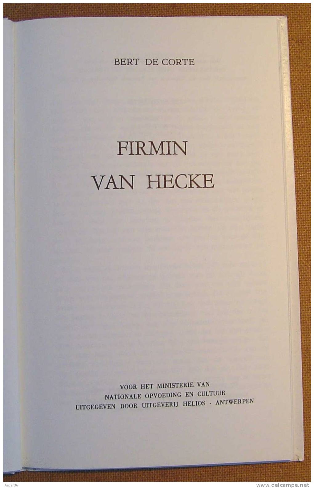 Monografieën Over Vlaamse Letterkunde "Firmin Van Hecke Door Bert Decorte "1964 - Vecchi