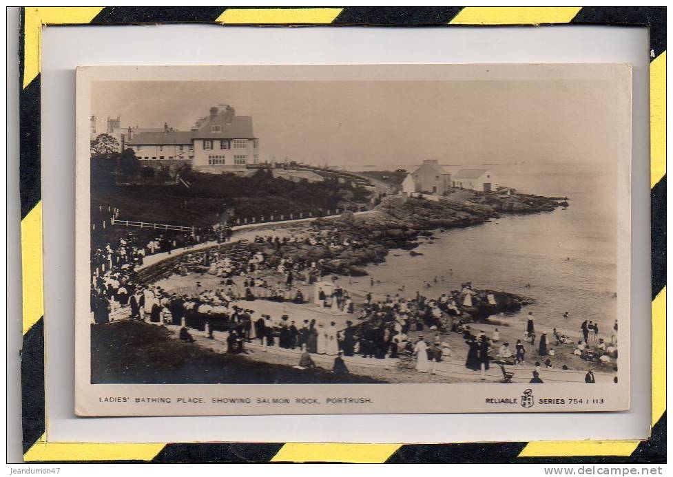 PORTRUSH. - . LADIES' BATHING PLACE. SHOWING SALMON ROCK - Antrim