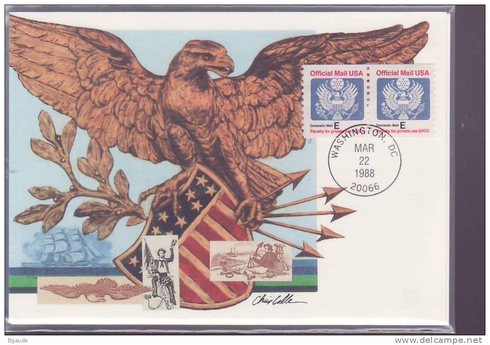 ETATS UNIS CARTE MAXIMUM NUM.YVERT  SERVICE 108A  AIGLE AMERICAIN - Maximum Cards