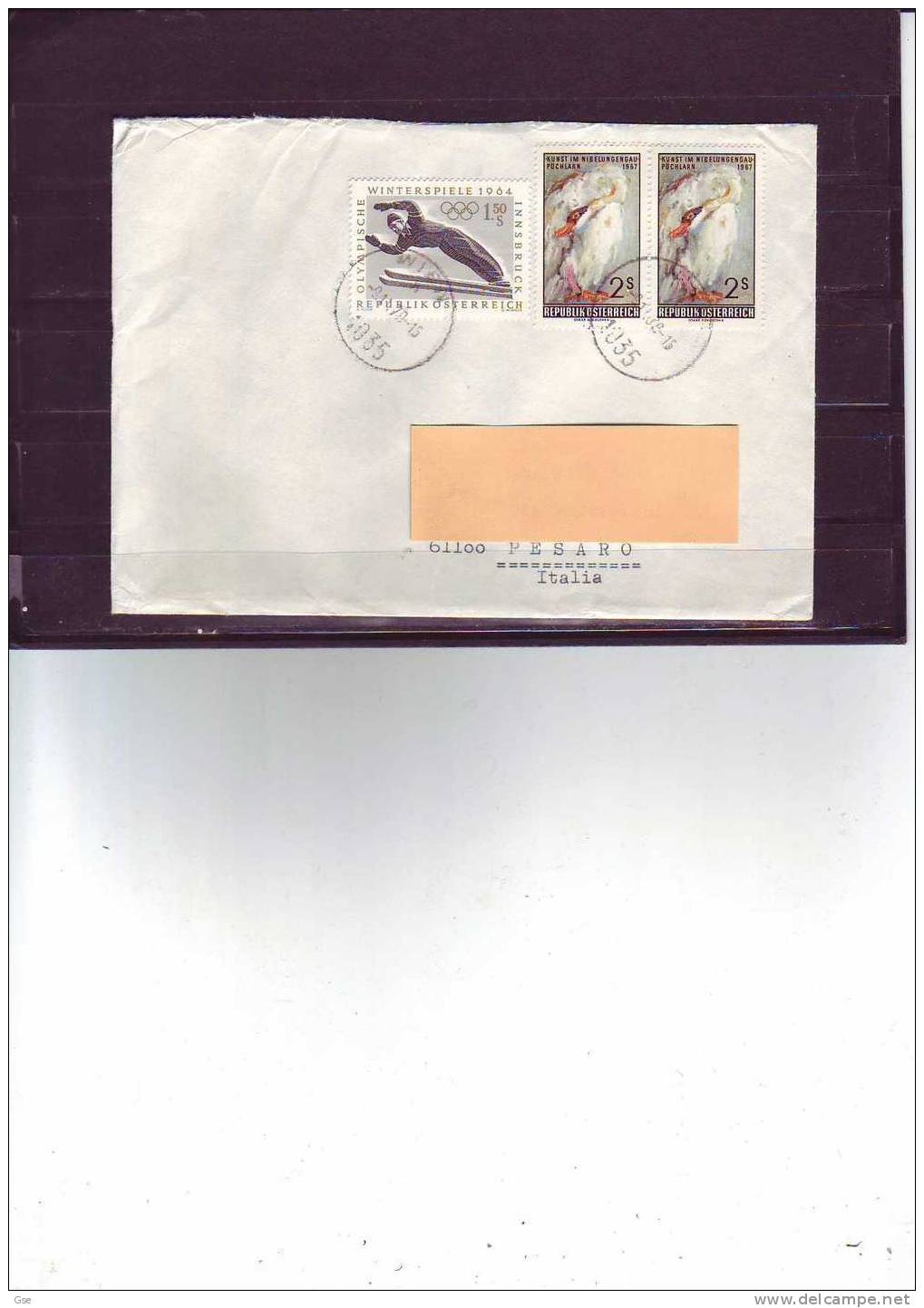 AUSTRIA 1970 -  Lettera Per Italia -  Yvert  976-1074 - Sport - Lettres & Documents