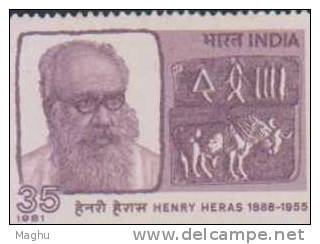 India 1981 MNH, Block Of 4, Henry Heras, Historian, Indologist, History,  Indus Valley Seals, - Blocs-feuillets