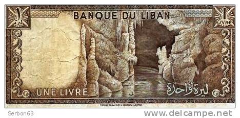 MONNAIE BILLET USAGE BANQUE DU LIBAN ASIE MERIDIONALE 1 LIVRE VENDU EN L'ETAT IMPRIMERIE THOMAS DE LA RUE & COMPANY.