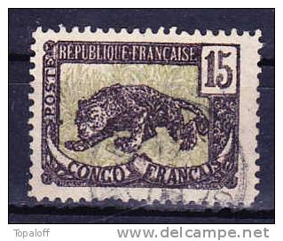 CONGO N°32 Violet Noir Oblitéré - Usados