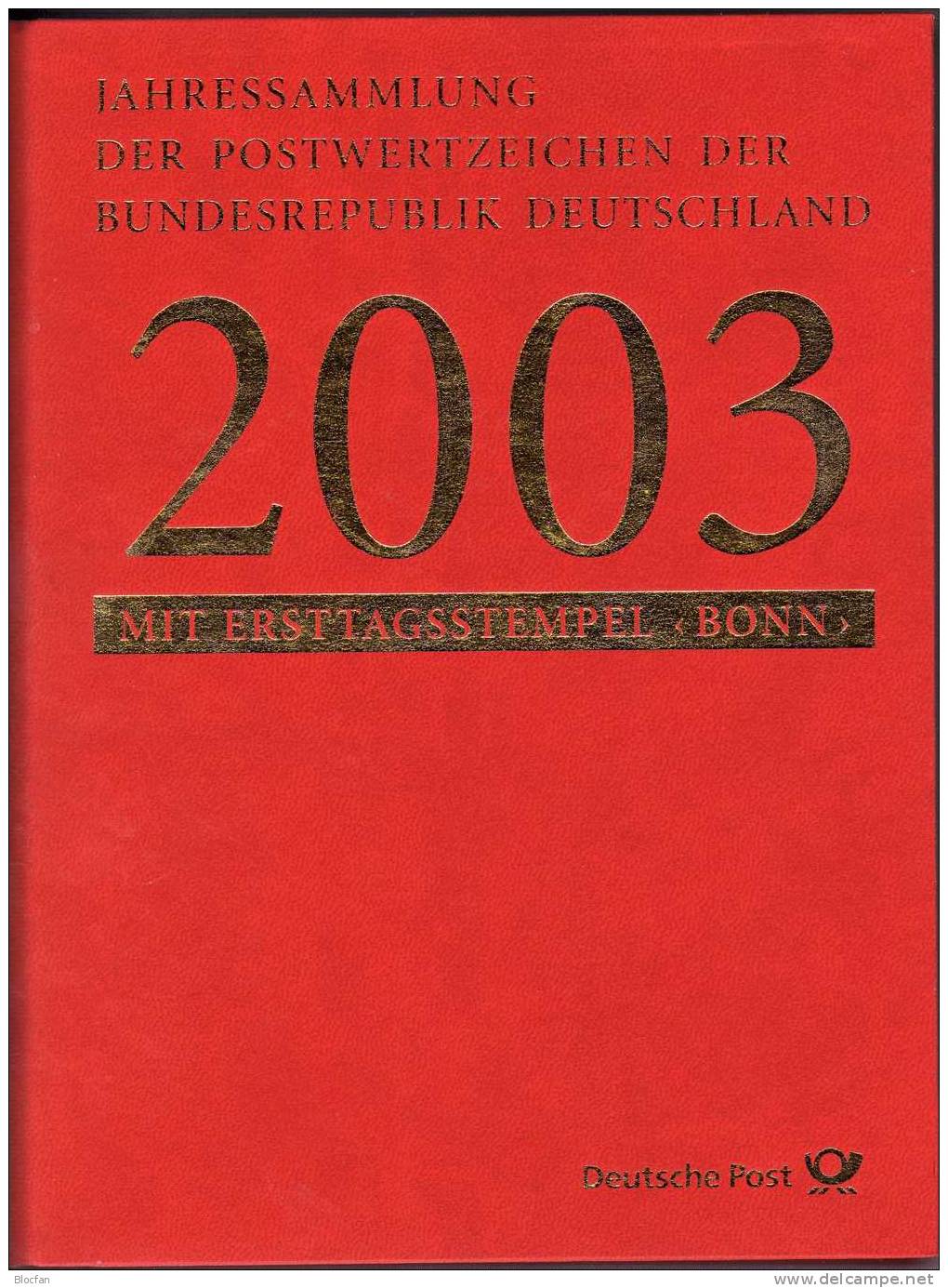 Deutschland Jahressammlung 2003 Mit 49 ETB BRD 2305-73 SST 140€ Ersttagsblatt Mit Illustrationen Top Document Of Germany - Collections (en Albums)