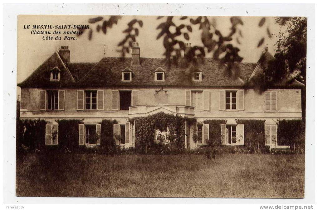 Ref 172 - LE MESNIL-SAINT-DENIS - Château Des AMBESIS Côté Du Parc (1937) - Le Mesnil Saint Denis