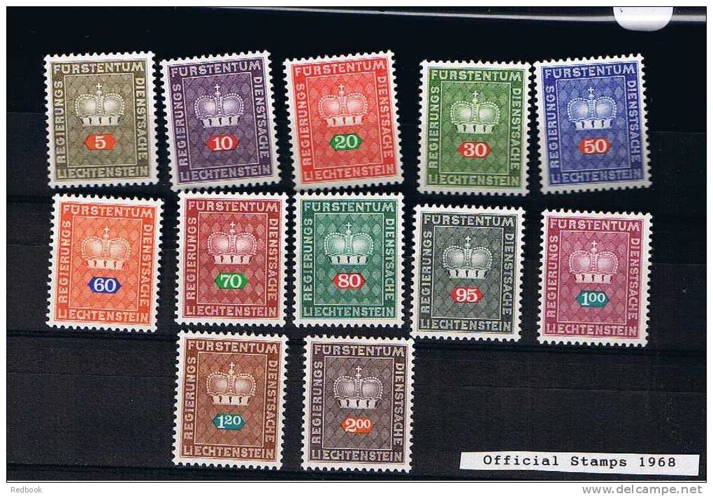 RB 681 - 1968 Liechtenstein Mint Official Stamps - Set Of 12 - Official