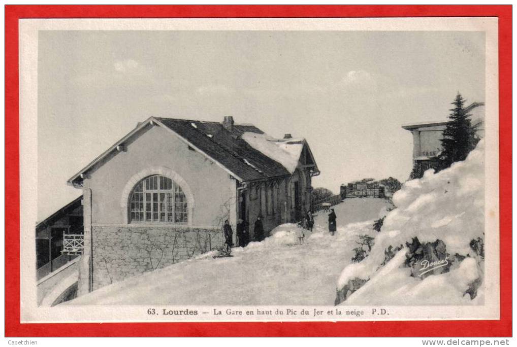 FUNICULAIRE Du PIC Du JER - GARE Du HAUT Avec La NEIGE - Carte Vierge - Funiculaires