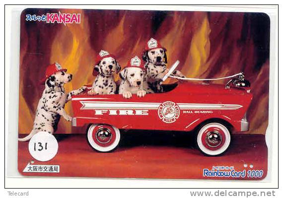 Télécarte JAPON Pompiers Feuerwehr Fire Brigade JAPAN (131) HOND DALMATIAN * Brandweer Brigada De Fuego Vigili Del Fuoco - Feuerwehr