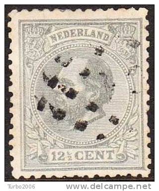 1872 Koning Willem III  12½ Cent Grijs Kamtanding 12½ Kleine Gaten NVPH 22 K - Used Stamps