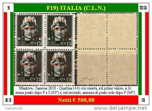 Italia-F00019 - Mantova 1945 (++) MNH - Varietà - Qualità A Vostro Giudizio. - Emissions Locales/autonomes