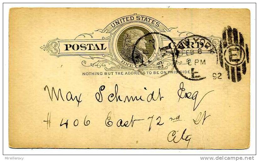 ETATS UNIS / USA / ENTIER POSTAL /    NEW YORK 1892 - ...-1900