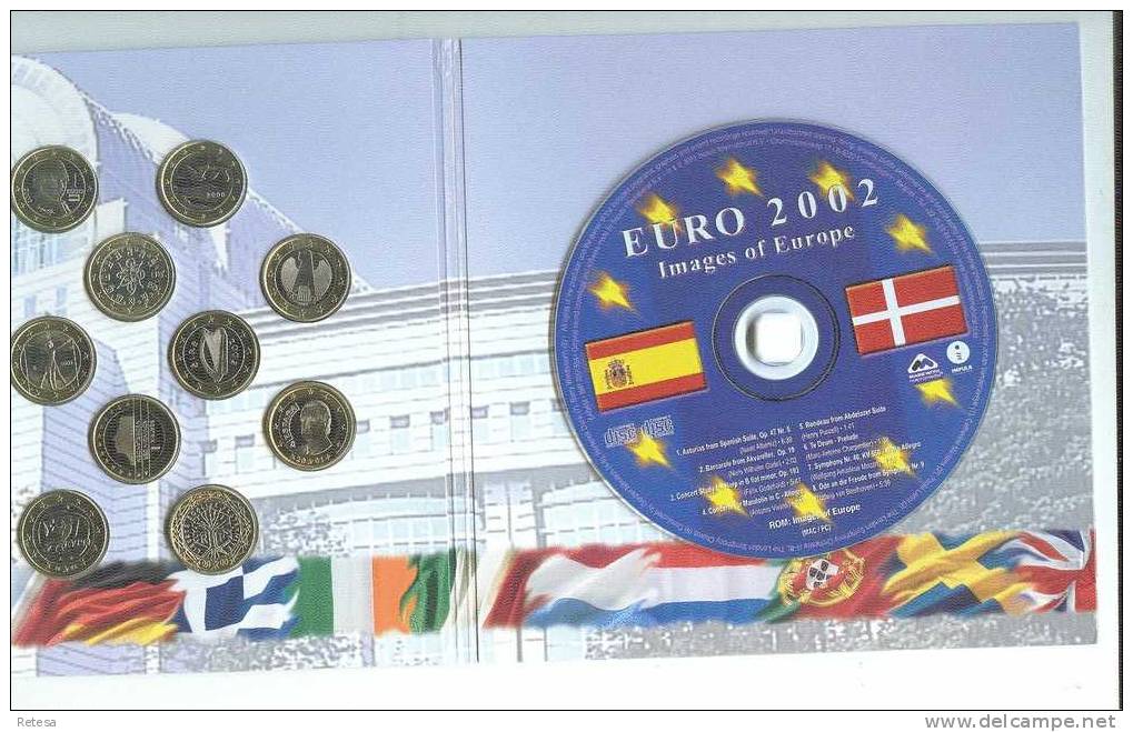 EURO  2002  PRESIDENCY SET 12 STUKKEN 1 EURO + KUNSTMEDAILLES + CD MET MUZIEK EN BEELDEN - Belgium