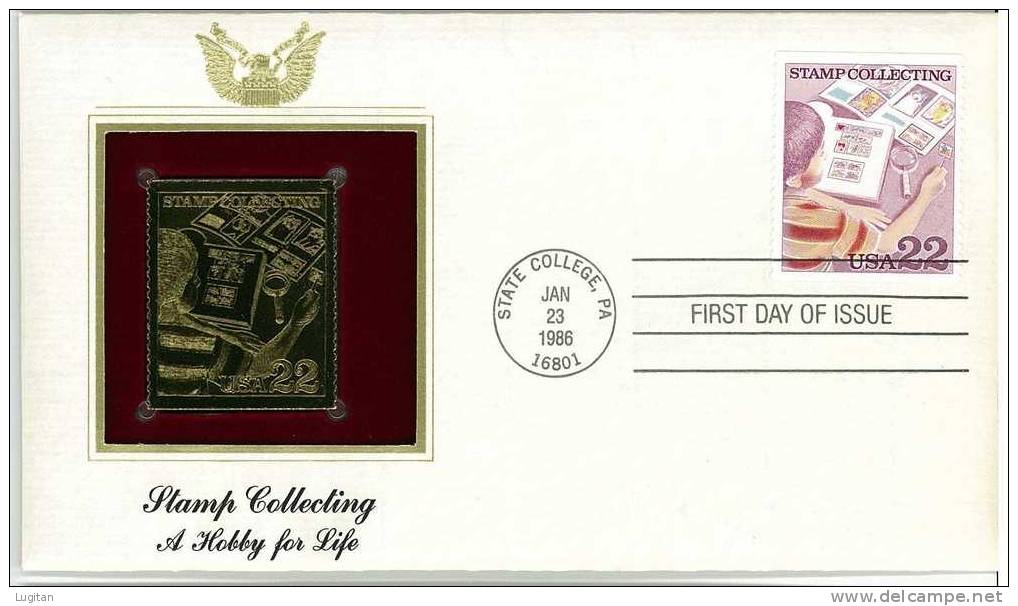 UNUSUAL STAMPS - FDC FIRST DAY COVER - YEAR 1986 - 1 Pcs. USA GOLDEN REPLICAS OF UNITED STATES OF AMERICA  GOLD STAMPS - Sonstige & Ohne Zuordnung