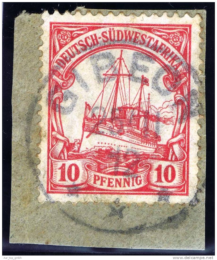 Deutsche Post In Südwestafrika GIBEON 1912-11-25 Mi#13 Voll-Stempel Auf Briefstück - German South West Africa