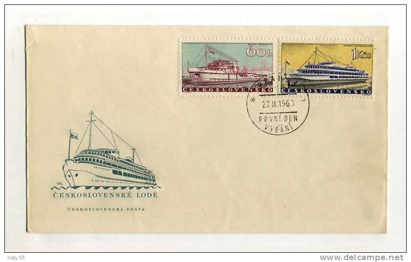 - TCHECOSLOVAQUIE . FDC BATEAUX . CACHET 22/II/1960 - FDC