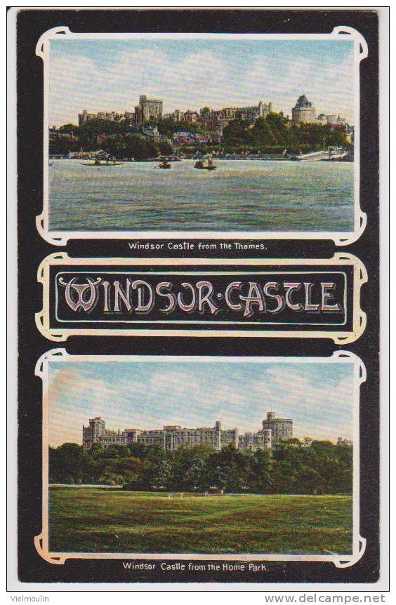 ANGLETERRE WINDSOR CASTLE FROM THE THAMES AND FROM THE HOME PARK BELLE CARTE - Windsor Castle