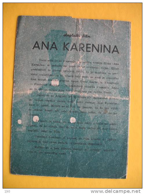 ANA KARENINA - Cinéma & Theatre