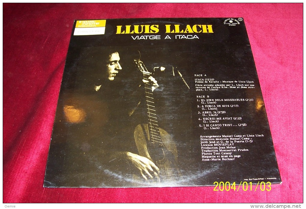 LLUIS  LLACH  °  VIATGE  A  ITICA - Other - Spanish Music