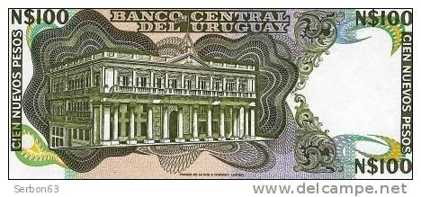 PAIRE DE BILLETS MONNAIE NEUFS URUGUAY AMERIQUE DU SUD 100 NUEVOS PESOS 3 SIGNATURES N°20983814 et 815 SERIE G - ARTIGAS