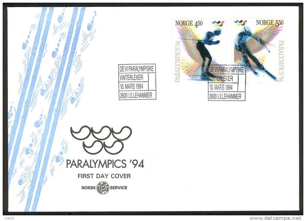 NORWAY FDC 1994 «Paralympics-94». Perfect, Cacheted Unadressed Cover - FDC