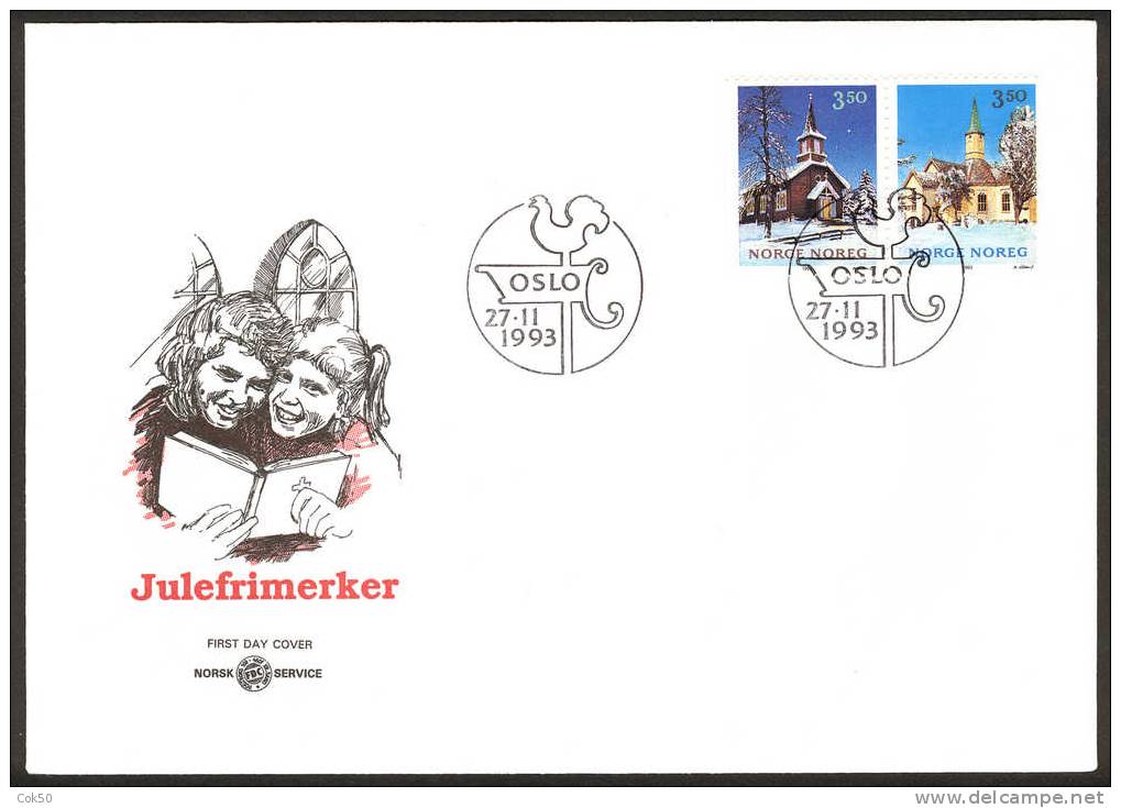 NORWAY FDC 1993 «Churches». Perfect, Cacheted Unadressed Cover - FDC