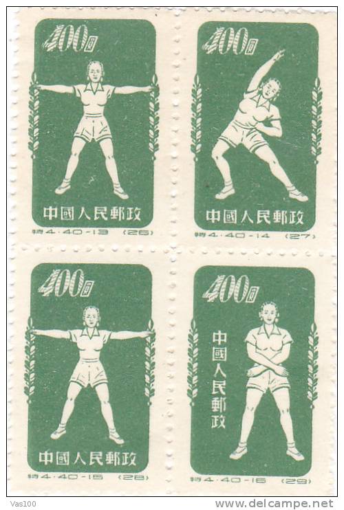 China Volksrepublik 1952 Radio-Gymnastik  Block Postfrisch / MNH - Ungebraucht