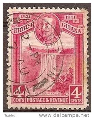 BRITISH GUIANA - 1931 4c King George V - Waterfall. Scott 207. Used - British Guiana (...-1966)