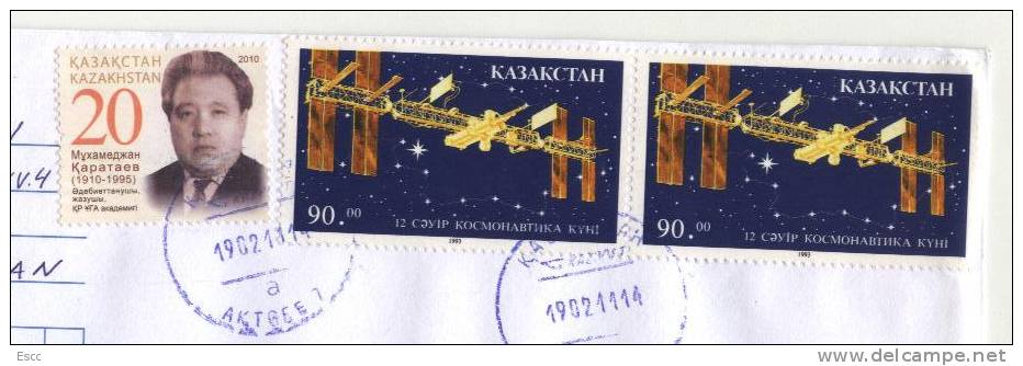 Mailed Letter With Stamps Space 1993 From Kazakhstan To Bulgaria - Asia