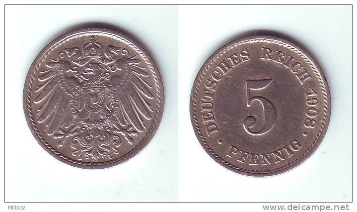 Germany 5 Pfennig 1908 E - 5 Pfennig