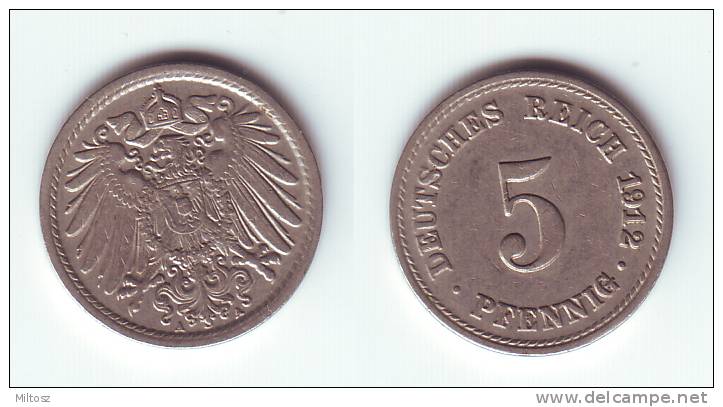 Germany 5 Pfennig 1912 A - 5 Pfennig