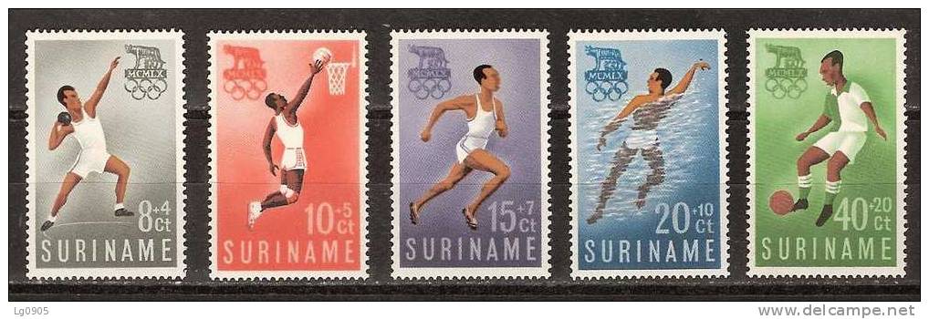 Suriname 349-353 MLH ; Olympiade Zegels, Olympic Games, Les Jeues Olympiques, Los Juegos Olimpicos 1960 - Summer 1960: Rome