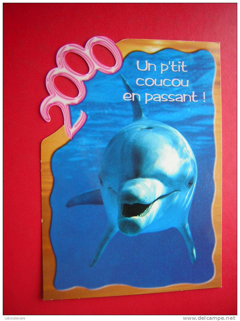 CPM-THEME ANIMAL-DAUPHIN -2000-UN P'TIT COUCOU EN PASSANT-NON VOYAGEE-PHOTO RECTO /VERSO - Dauphins