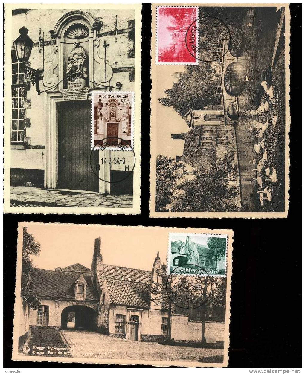 Béguinage De Brugge Sur 6 Jolies Cartes Maximum De 1954 - 1951-1960