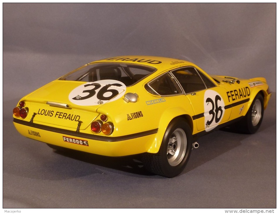 Kyosho 08164G, Ferrari 365 GTB/4 "Ferraud" #36, 8th Le Mans 1972, Bell - Pilette, 1:18 - Kyosho
