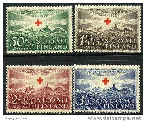 Finland B35-38 Mint Hinged Red Cross Semi-Postal Set From 1939 - Ongebruikt