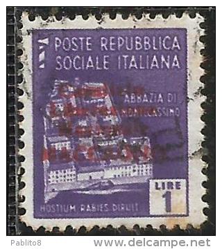 REPUBBLICA SOCIALE CLN MACCAGNO COMITATO DI LIBERAZIONE NAZIONALE 1945 LIRE 1 LIRA USATO USED OBLITERE' - National Liberation Committee (CLN)